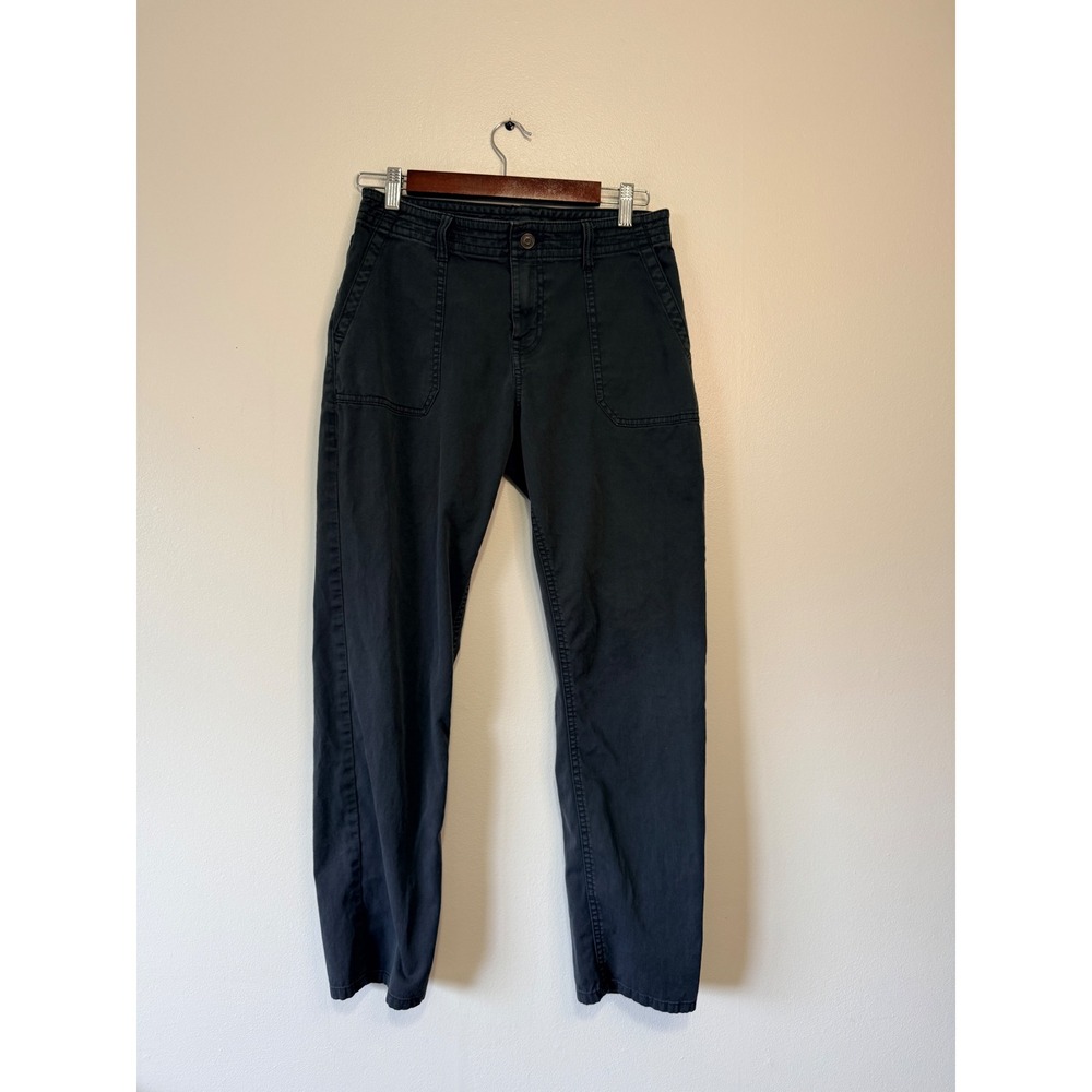 prAna Womens Navy Blue Organic Cotton Straight Leg Patch Pocket‎ Pants Size 4